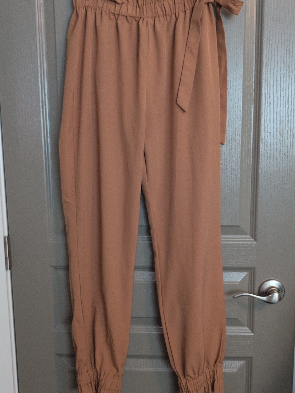 SHEIN Rust Brown Paperbag Jogger Pants